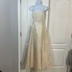 Niki Lavis embellished Ivory Gown with Matching Shawl